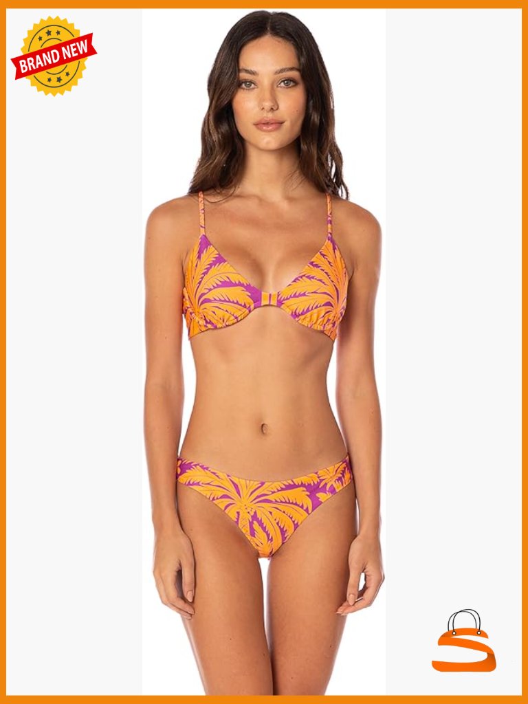Reversible Underwire Bikini Top Small Polyester Blend Retro Style